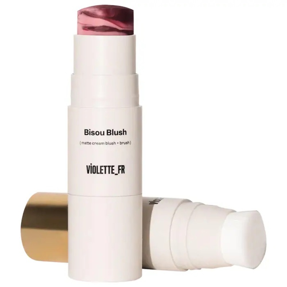 New Violette FR BISOU BLUSH Marbled Cream Blush Stick Aissa Cool Berry